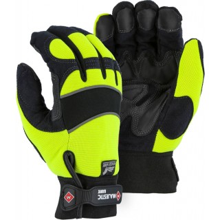 2145HYH Majestic® Winter Lined Armor Skin™ Mechanics Glove with High Visibility Yellow Knit Back